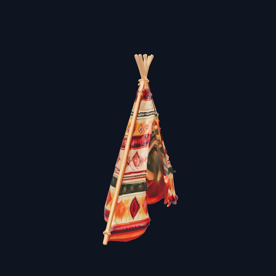 Traditional Native Tent Model Pack with Vibrant Patterns
